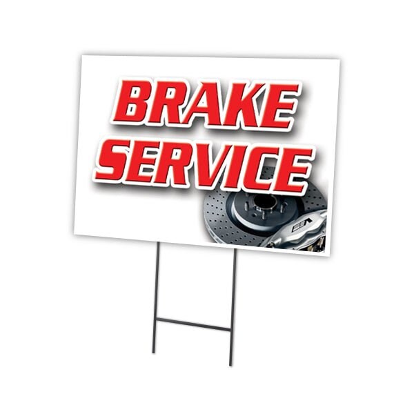 Brake Service Yard Sign & Stake outdoor plastic coroplast window, C-1824 Brake Service